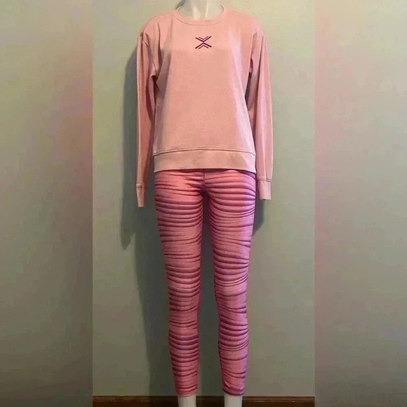 outfit, set 2XL/20.5P top, L/14.5/16.5P pants, pink & white - Picture 3 of 6